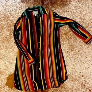 Serape button up dress